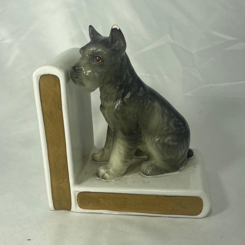 VTG Lefton porcelain scotty dog bookend